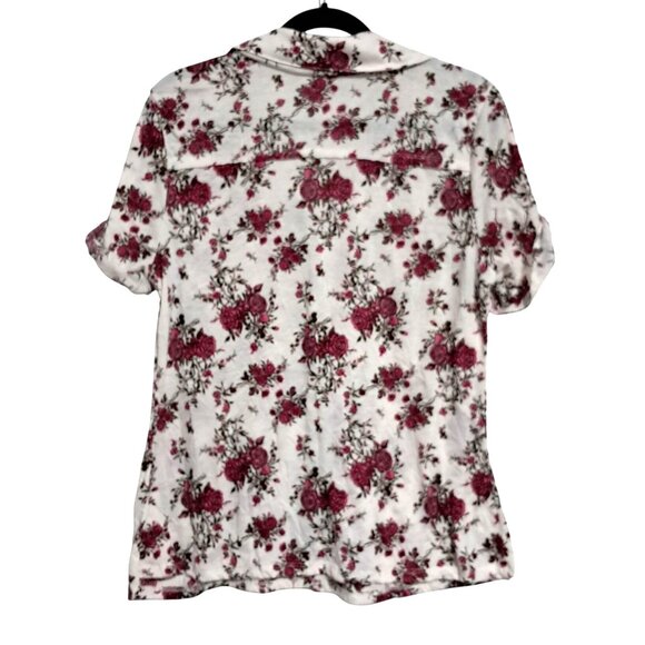 Torrid Rose Floral Button button Blouse Sz 0 Lightweight Casual Size 0 (12) - Picture 4 of 10